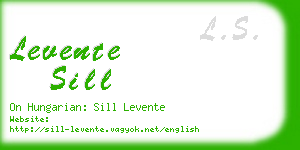 levente sill business card